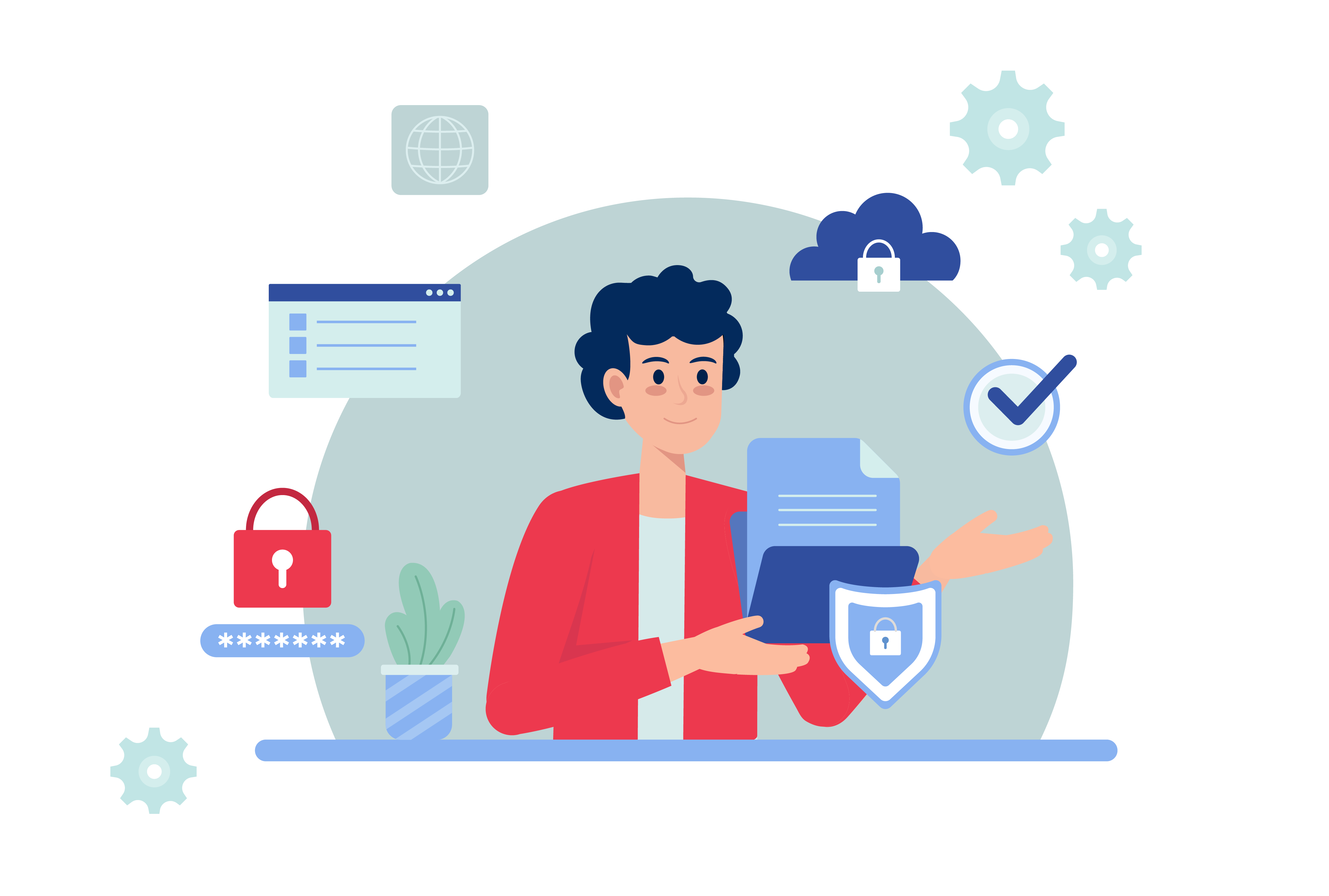 زن با حجاب و تکنولوژی